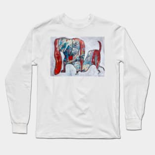 Dachshund Playing in Snow Long Sleeve T-Shirt